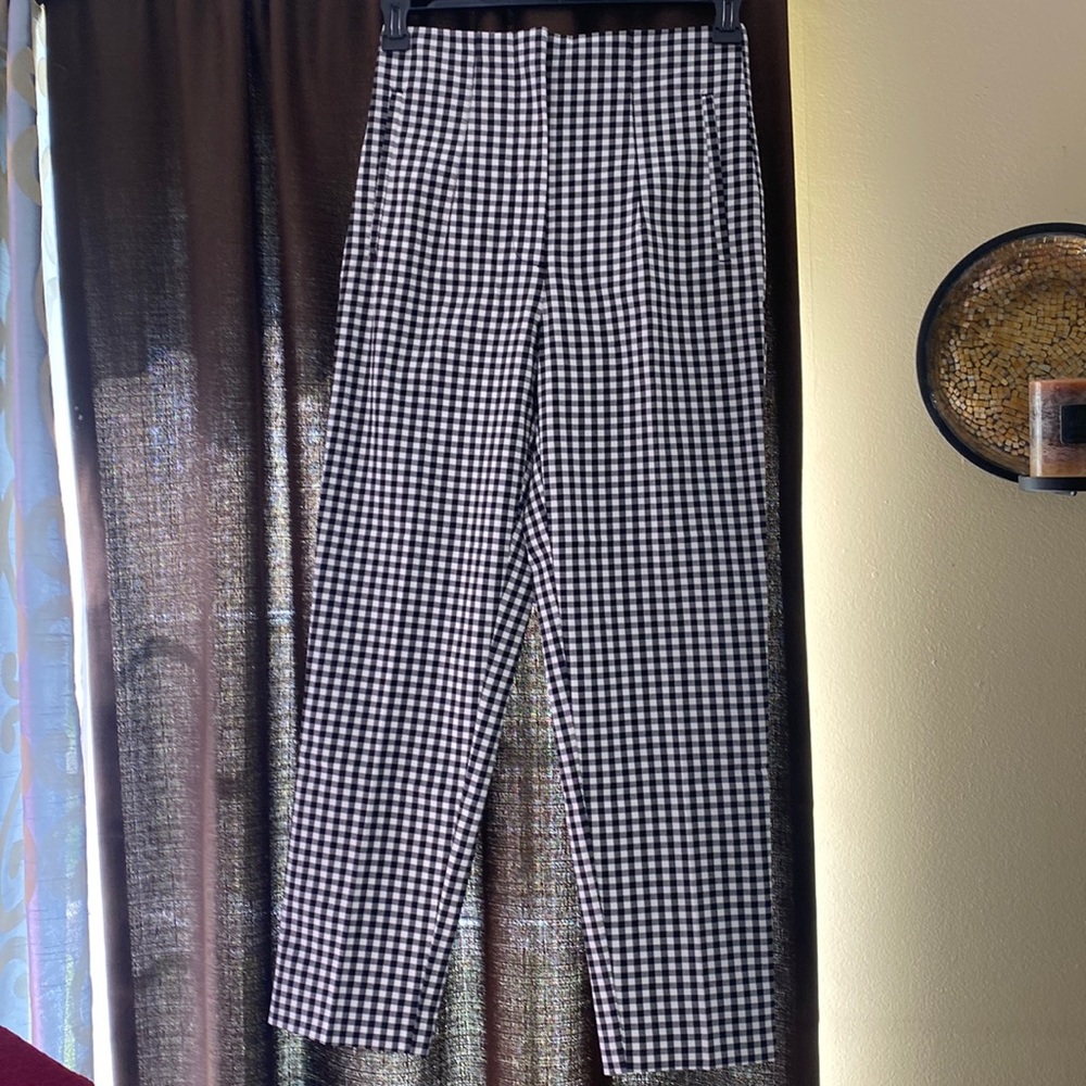 Zara high waisted gingham pants